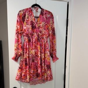 Vibrant Floral Long Sleeve Dress